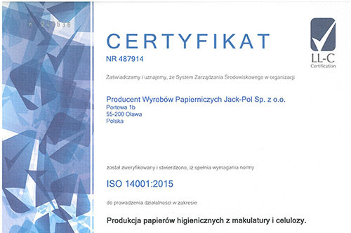Certificates ISO 14001